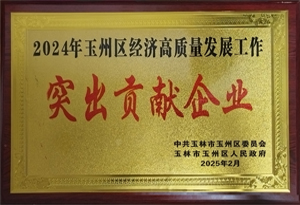 2024年玉州區(qū)經濟高質量發(fā)展工作突出貢獻企業(yè)